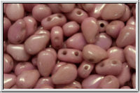 DropDuo-Beads, 5x7mm, white, op., rose marbled, 50 Stk.
