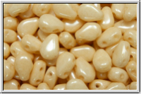 DropDuo-Beads, 5x7mm, white, op., champagne luster, 50 Stk.