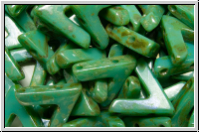 AVA-Beads, 11x10mm, turquoise, op., silver picasso, 10 Stk.