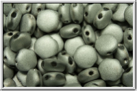 DiscDuo-Beads, 6mm, crystal, trans., full silver, matte, 25 Stk.