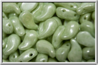 ZoliDuo�-Beads, 5x8mm, left, white, alabster, lt. green marbled, 25 Stk.