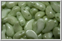 ZoliDuo�-Beads, 5x8mm, right, white, alabster, lt. green marbled, 25 Stk.