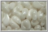 ZoliDuo�-Beads, 5x8mm, left, white, alabaster, white iris. sfinx, 25 Stk.