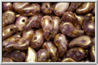 ZoliDuo�-Beads, 5x8mm, left, white, alabaster, lila gold luster, 25 Stk.