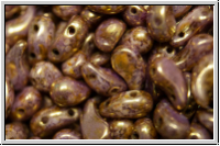 ZoliDuo�-Beads, 5x8mm, right, white, alabaster, lila gold luster, 25 Stk.