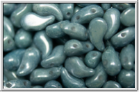 ZoliDuo�-Beads, 5x8mm, left, white, alabaster, blue/grey marbled, 25 Stk.