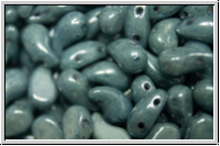 ZoliDuo�-Beads, 5x8mm, right, white, alabaster, blue/grey marbled, 25 Stk.