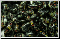 ZoliDuo�-Beads, 5x8mm, right, black, op., picasso, 25 Stk.