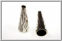 Perlenkappe (-cone) "Natur", 28x10mm, silberfb., Tibetsilber, 1 Stk.