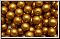 b�hm. Glasperle, rund, top drilled, 8mm, antique brass, met., matte, 25 Stk.
