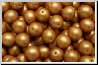 b�hm. Glasperle, rund, top drilled, 8mm, gold, met., matte, 25 Stk.