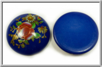 Cabochon "Rose", 25mm, cobalt, printed, Resin, 1 Stk.