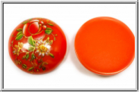 Cabochon "Rose", 25mm, orange, printed, Resin, 1 Stk.