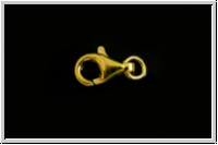 Karabiner "glatt", 9x5,5mm, vergoldet, 925er Silber, 1 Stk.
