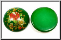 Cabochon "Rose", 25mm, green, printed, Resin, 1 Stk.