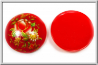 Cabochon "Rose", 25mm, red, printed, Resin, 1 Stk.