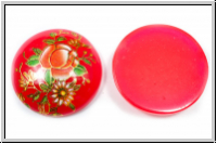 Cabochon "Rose", 25mm, pink, printed, Resin, 1 Stk.