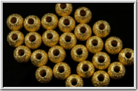 Silberperle "Kugel, satiniert", 4mm, vergoldet, 925er Silber, 1 Stk.