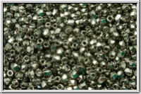 B�hm. Glasschliffperle, feuerpol., 2mm, crystal, trans., full chrome, 50 Stk.
