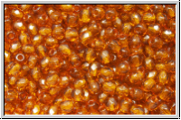 B�hm. Glasschliffperle, feuerpol., 2,5mm, topaz, dkst., trans., 50 Stk.