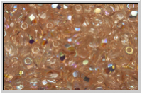 B�hm. Glasschliffperle, feuerpol., 4mm, vintage rose, trans., AB, 50 Stk.