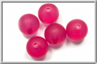 Acryl-Perle, rund, 14mm, fuchsia, matte, 5 Stk.