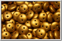 Linsen, 6x2,5mm, 2-Loch, brass gold, met., satin, 50 Stk.