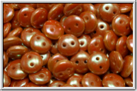 Linsen, 6x2,5mm, 2-Loch, white, op., full copper luster, 50 Stk.