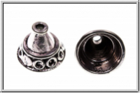 Perlenkappe (-cone) "Kreise", 12x14mm, antiksilberfb., Tibetsilber, 1 Stk.