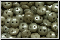 Linsen, 6x2,5mm, 2-Loch, white, op., grey marbled, 50 Stk.