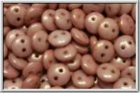 Linsen, 6x2,5mm, 2-Loch, white, op., rose gold luster, 50 Stk.