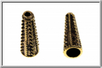 Perlenkappe (-cone) "K�niglich", 30x10mm, antikgoldfb., Tibetsilber, 1 Stk.