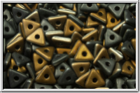Tri-Beads, 4mm, black, op., half valentinite, matte, 100 Stk.