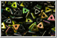 Tri-Beads, 4mm, black, op., half vitrail, 100 Stk.