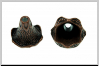 Perlenkappe (-cone) "Datura", 19x22mm, antikkupferfb., Tibetsilber, 1 Stk.