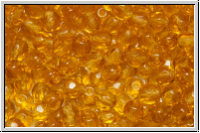 B�hm. Glasschliffperle, feuerpol., 4mm, topaz, med., trans., 50 Stk.