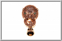 Fold over clasp "Leopard m. Zirconia", 30x14mm, rosegoldfb., Messing, 1 Stk.