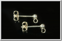 Ohrstecker "Kugel mit �se", 2mm, silberfb., 925er Silber, 1 Paar