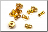 Stopper f. Ohrstecker, goldfb., Messing, 10 Stk.