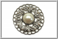 Filigree "Feder-Cabochon",58x12mm, antiksilberfb., Metall, 1 Stk.