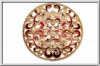 Filigree "emalliert, rot",54x3mm, goldfb., Metall, 1 Stk.