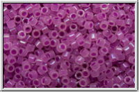 DB1744, MIYUKI Delica, 11/0, white, opal, fuchsia-ld., AB, 5g