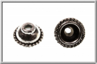 Perlenkappe (-cone) "K�seglocke", 5x10mm, antiksilberfb., Tibetsilber, 2 Stk.