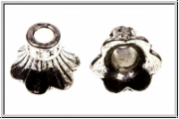 Perlenkappe (-cone) "Flower", 9x10mm, antiksilberfb., Tibetsilber, 2 Stk.