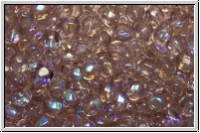 B�hm. Glasschliffperle, feuerpol., 4mm, amethyst, lt., trans., AB 50 Stk.