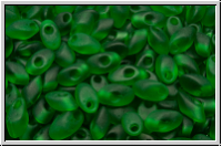 LMA-0146f, MIYUKI Long Magatamas, 4x7mm, green, kelly, trans., matte, 80 Stk.