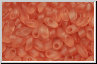 LMA-2103f, MIYUKI Long Magatamas, 4x7mm, peach, trans., matte, 80 Stk.