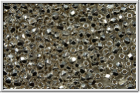 B�hm. Glasschliffperle, feuerpol., 2mm, crystal, trans., full sterling silver plated, 50 Stk.