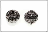 Metallperle "Bali-Kugel", 13mm, antiksilberfb., Tibetsilber, 1 Stk.