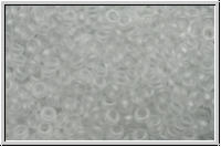 MSP-0131fr, MIYUKI Spacers, 2,2x1mm, crystal, trans., matte, AB, 5g